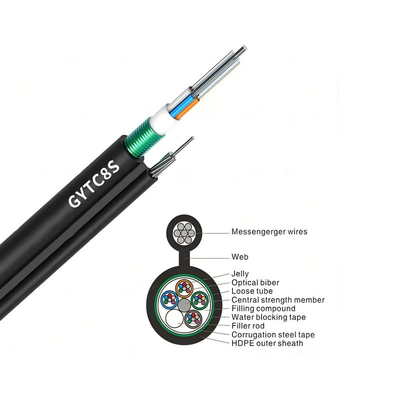 Aerial Figure 8 Armoured Fiber Optic Cable Gytc8s 8 Cores Outdoor