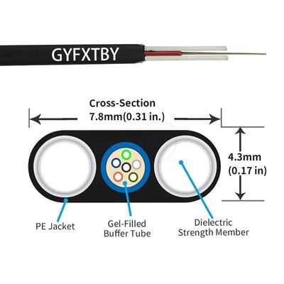 Outdoor Fiber Optic Cable GYFXTBY 6 Cores G.652D Outdoor For Telecommunication