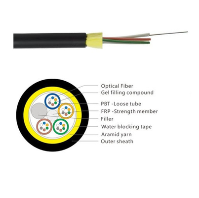 ADSS Aerial Fiber Optic Cable G652.D 24 48 Core Single Mode 96 144 Core 4km/Drum