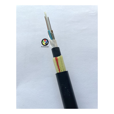 ADSS FIBER OPTIC CABLE کابل نوری غیر فلزی تک حالت 24 هسته ای رشته آرامید FRP Uni Loose Tube GYFXTY کابل نوری فیبر