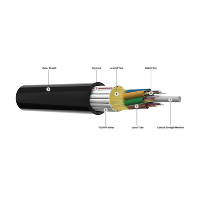 Anti Rodent Fiber Optic Cable FRP Rod Armored 12 Core 24 Core 144 Core GYFTY83