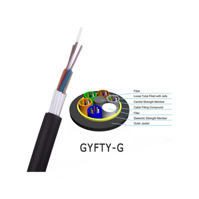 অ্যান্টি-রোজেন্ট ফাইবার অপটিক ক্যাবল GYFTY-G আউটডোর ডক্ট নন-মেটালিক লস টিউব সিঙ্গিং মোড