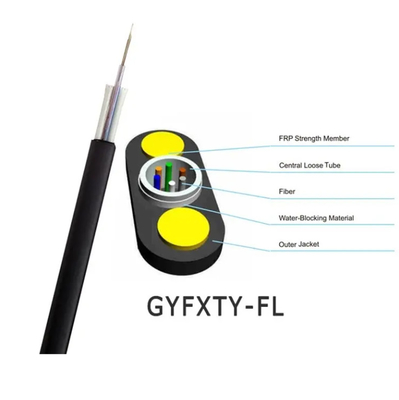 আউটডোর ফাইবার অপটিক ক্যাবল Fttx GYFXTBY 1 2 4 6 8 12 16 24 কোর ফ্ল্যাট স্ট্রাকচার অপটিক ফাইবার ক্যাবল