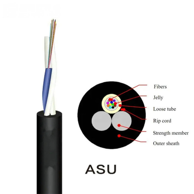 ASU MINI বিজ্ঞাপন সমস্ত ডাইলেক্ট্রিক স্প্যান 100m স্ব-সমর্থন এয়ার ফাইবার আউটডোর ক্যাবল একক / ডাবল জ্যাকেট 10 মিমি অপটিক্যাল ফাইবার