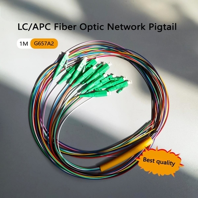 FTTH পণ্য ফাইবার অপটিক পিগটেল 12 কোর রং 1 মিটার এসসি একক মোড ফাইবার অপটিক ক্যাবল পিগটেল কর্ড ফর প্যাচ প্যানেল ল্যান