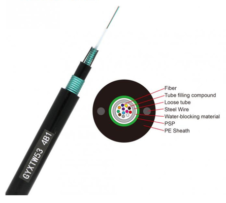 كابل ألياف ضوئية للخارج GYXTW53 G652D SM 24 48 كابل ألياف مدرعة